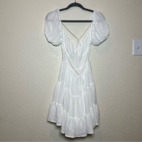 Princess Polly Danny white open back fit and flare tiered ruffled mini dress - Picture 9 of 13